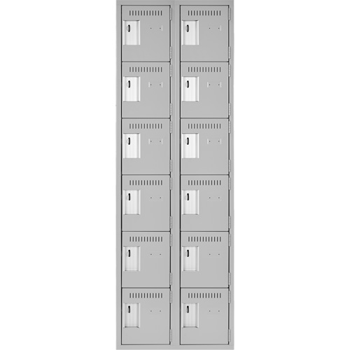 Anthony Steel Mfg. CL-L-2-12X12X72_A124 Clean-Line Lockerette, 6 -tier, Bank of 2, 12" x 72" x 12", Steel