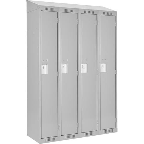 Anthony Steel Mfg. CL-S-4-12X12X72-ST_A124 Clean Line Lockers, Bank of 4, 48" x 12" x 78", Steel, Grey, Rivet (Assembled)