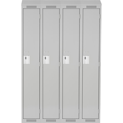 Anthony Steel Mfg. CL-S-4-12X12X72-ST_A124 Clean Line Lockers, Bank of 4, 48" x 12" x 78", Steel, Grey, Rivet (Assembled)