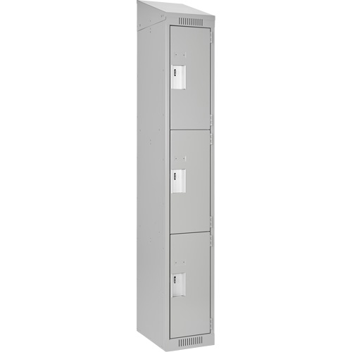 Anthony Steel Mfg. CL-T-1-12X12X72-ST_A124 Casiers Clean Line, 3 niveaux, 12" x 12" x 78", Acier, Gris, Rivet (assembl&eacute;)