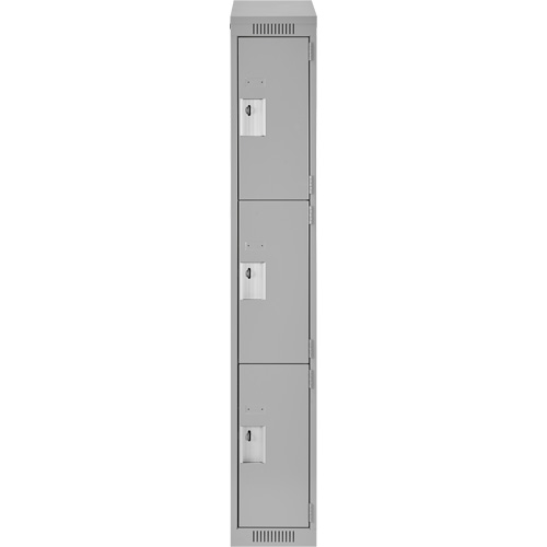 Anthony Steel Mfg. CL-T-1-12X12X72-ST_A124 Casiers Clean Line, 3 niveaux, 12" x 12" x 78", Acier, Gris, Rivet (assembl&eacute;)