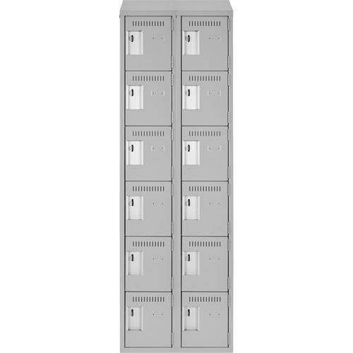 Anthony Steel Mfg. CL-L-2-18X18X72-ST_A124 Clean-Line Lockerette, 6 -tier, Bank of 2, 18" x 72" x 18", Steel