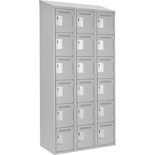 Anthony Steel Mfg. CL-L-3-18X18X72-ST_A124 Clean-Line Lockerette, 6 -tier, Bank of 3, 18" x 72" x 18", Steel