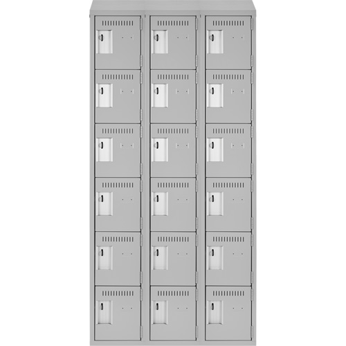 Anthony Steel Mfg. CL-L-3-18X18X72-ST_A124 Clean-Line Lockerette, 6 -tier, Bank of 3, 18" x 72" x 18", Steel