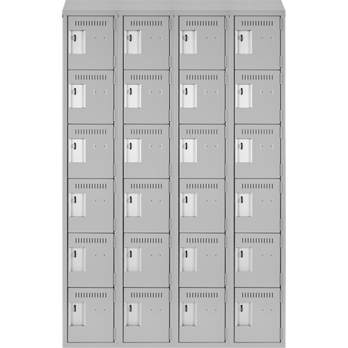 Anthony Steel Mfg. CL-L-4-12X18X72-ST_A124 Clean Line Lockerette , 6 -tier, Bank of 4, 48" x 18" x 78", Steel, Grey, Rivet (Assembled)
