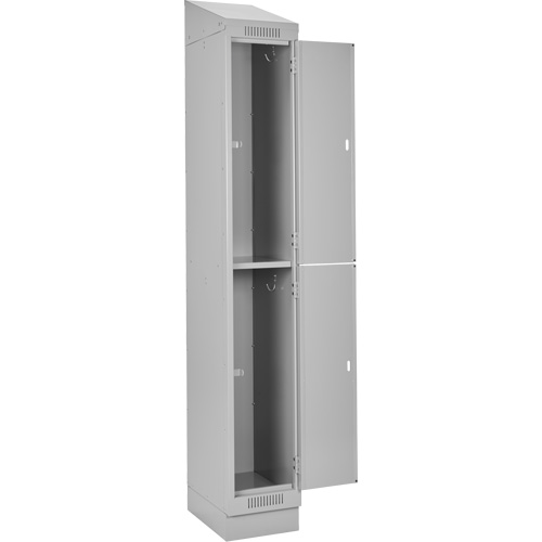 Anthony Steel Mfg. CL-D-3-121272RBST_A124 Clean Line Lockers, 2 -tier, Bank of 3, 36" x 12" x 82", Steel, Grey, Rivet (Assembled)