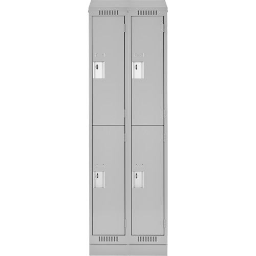 Anthony Steel Mfg. CL-D-2-121272RBST_A124 Clean Line Lockers, 2 -tier, Bank of 2, 24" x 12" x 82", Steel, Grey, Rivet (Assembled)