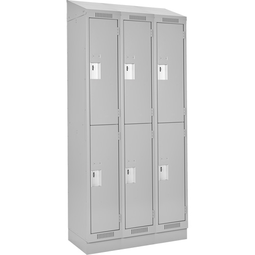 Anthony Steel Mfg. CL-D-3-121272RBST_A124 Clean Line Lockers, 2 -tier, Bank of 3, 36" x 12" x 82", Steel, Grey, Rivet (Assembled)