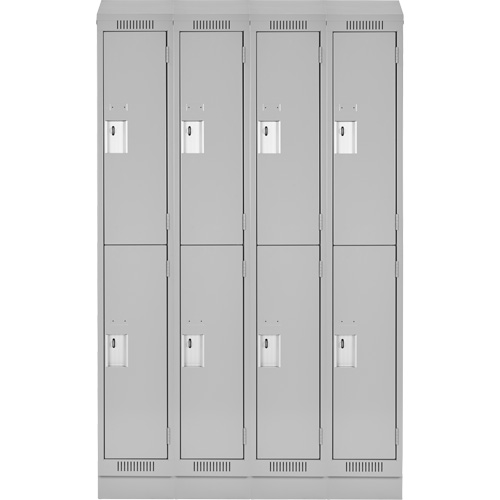 Anthony Steel Mfg. CL-D-4-121272RBST_A124 Clean Line Lockers, 2 -tier, Bank of 4, 48" x 12" x 82", Steel, Grey, Rivet (Assembled)