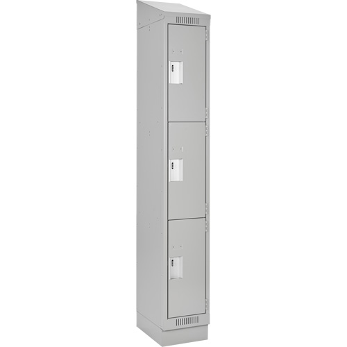Anthony Steel Mfg. CLT-1-18X18X72RBST_A124 Clean Line Lockers, 3 -tier, 18" x 18" x 82", Steel, Grey, Rivet (Assembled)
