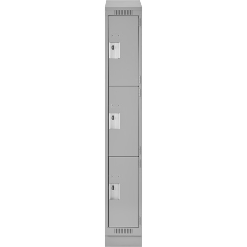 Anthony Steel Mfg. CLT-1-18X18X72RBST_A124 Clean Line Lockers, 3 -tier, 18" x 18" x 82", Steel, Grey, Rivet (Assembled)