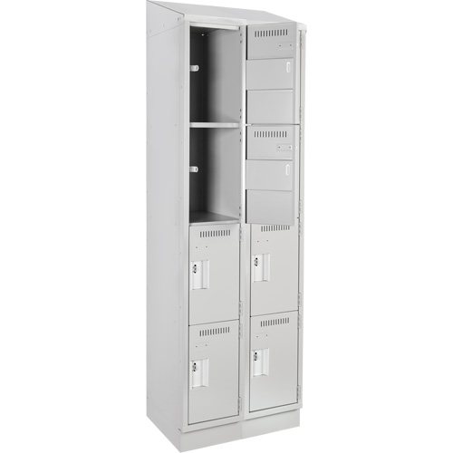 Anthony Steel Mfg. CL-Q2-12X18X72RBST_A124 Clean Line Lockers, 4 -tier, Bank of 2, 24" x 18" x 82", Steel, Grey, Rivet (Assembled)