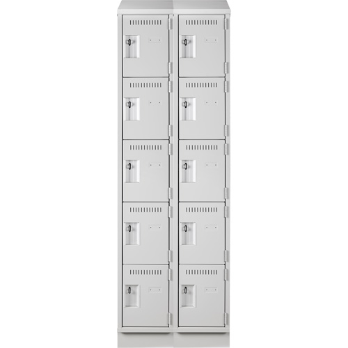 Anthony Steel Mfg. CL-5-2-121572RBST_A124 Assembled Clean Line Personal Effects Lockers, 5 -tier, Bank of 2, 15" x 82" x 24", Steel
