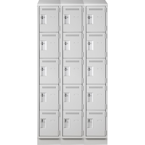 Anthony Steel Mfg. CL-5-3-121572RBST_A124 Assembled Clean Line Personal Effects Lockers, 5 -tier, Bank of 3, 15" x 82" x 36", Steel