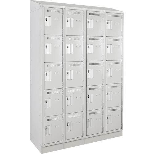 Anthony Steel Mfg. CL-5-4-121272RBST_A124 Assembled Clean Line Personal Effects Lockers, 5 -tier, Bank of 4, 12" x 82" x 48", Steel