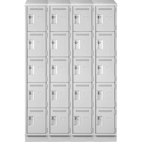 Anthony Steel Mfg. CL-5-4-121272RBST_A124 Assembled Clean Line Personal Effects Lockers, 5 -tier, Bank of 4, 12" x 82" x 48", Steel