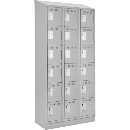 Anthony Steel Mfg. CL-L-3-15X1872RBST_A124 Clean-Line Lockerette, 6 -tier, Bank of 3, 18" x 72" x 15", Steel