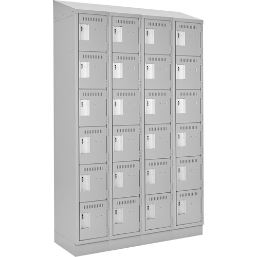 Anthony Steel Mfg. CL-L-4-15X1872RBST_A124 Clean-Line Lockerette, 6 -tier, Bank of 4, 18" x 72" x 15", Steel