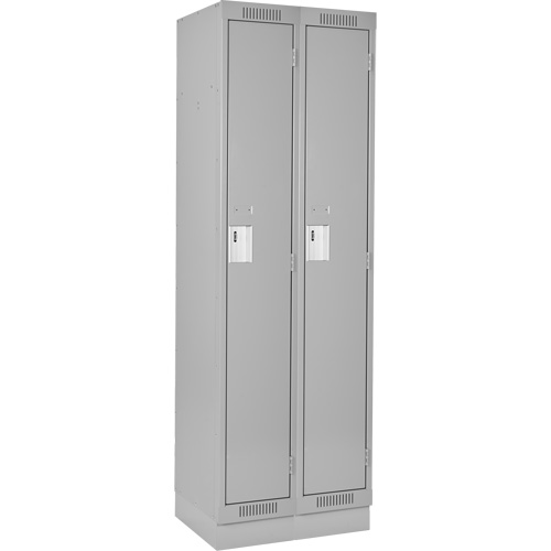 Anthony Steel Mfg. CL-S-2-15X18X72-RB_A124 Clean Line Lockers, Bank of 2, 30" x 18" x 76", Steel, Grey, Rivet (Assembled)
