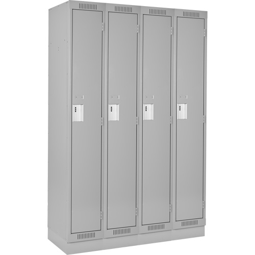 Anthony Steel Mfg. CL-S-4-12X18X72-RB_A124 Casiers Clean Line, Bloc de 4, 48" x 18" x 76", Acier, Gris, Rivet (assembl&eacute;)