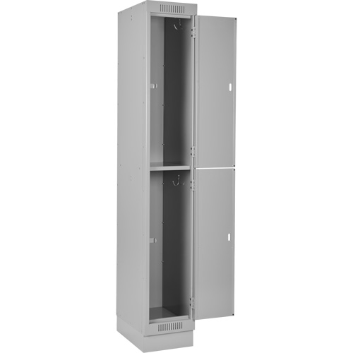 Anthony Steel Mfg. CL-D-1-18X18X72-RB_A124 Clean Line Lockers, 2 -tier, 18" x 18" x 76", Steel, Grey, Rivet (Assembled)