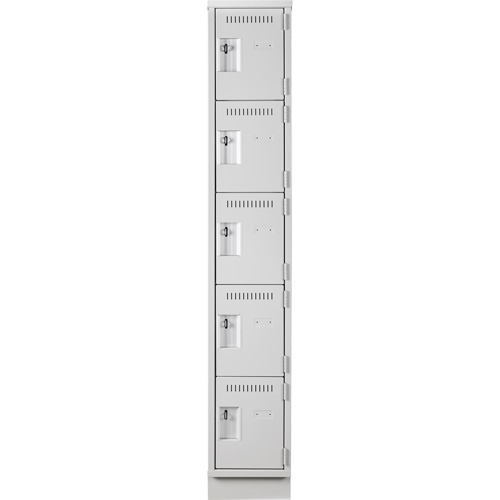 Anthony Steel Mfg. CL-5T1-12X18X72-RB_A124 Clean Line Lockers, 5 -tier, 12" x 18" x 76", Steel, Grey, Rivet (Assembled)