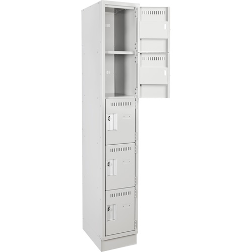 Anthony Steel Mfg. CL-5T1-12X18X72-RB_A124 Clean Line Lockers, 5 -tier, 12" x 18" x 76", Steel, Grey, Rivet (Assembled)
