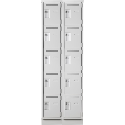 Anthony Steel Mfg. CL-5T2-12X18X72-RB_A124 Clean Line Lockers, 5 -tier, Bank of 2, 24" x 18" x 76", Steel, Grey, Rivet (Assembled)