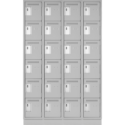 Anthony Steel Mfg. CL-L-4-12X15X72-RB_A124 Clean-Line Lockerette, 6 -tier, Bank of 4, 15" x 72" x 12", Steel