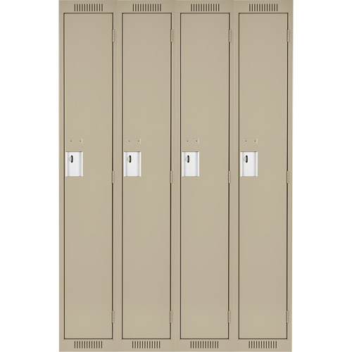 Anthony Steel Mfg. CL-S-4-12X12X72_A123 Casiers Clean Line, Bloc de 4, 48" x 12" x 72", Acier, Beige, Rivet (assembl&eacute;)