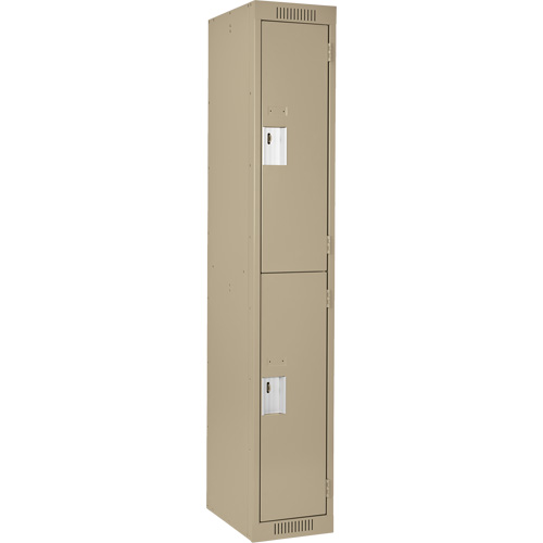Anthony Steel Mfg. CL-D-1-15X18X72_A123 Casiers Clean Line, 2 niveaux, 15" x 18" x 72", Acier, Beige, Rivet (assembl&eacute;)