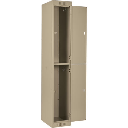 Anthony Steel Mfg. CL-D-1-15X18X72_A123 Casiers Clean Line, 2 niveaux, 15" x 18" x 72", Acier, Beige, Rivet (assembl&eacute;)