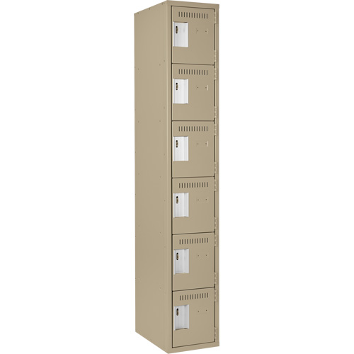 Anthony Steel Mfg. CL-L-1-12X12X72_A123 Clean-Line Lockerette, 6 -tier, 12" x 72" x 12", Steel