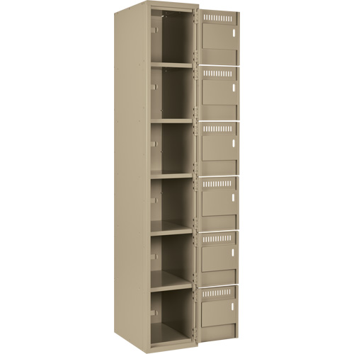 Anthony Steel Mfg. CL-L-4-12X12X72_A123 Clean-Line Lockerette, 6 -tier, Bank of 4, 12" x 72" x 12", Steel
