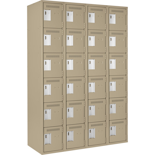 Anthony Steel Mfg. CL-L-4-12X12X72_A123 Clean-Line Lockerette, 6 -tier, Bank of 4, 12" x 72" x 12", Steel