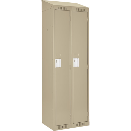 Anthony Steel Mfg. CL-S-2-18X18X72-ST_A123 Clean Line Lockers, Bank of 2, 36" x 18" x 78", Steel, Beige, Rivet (Assembled)