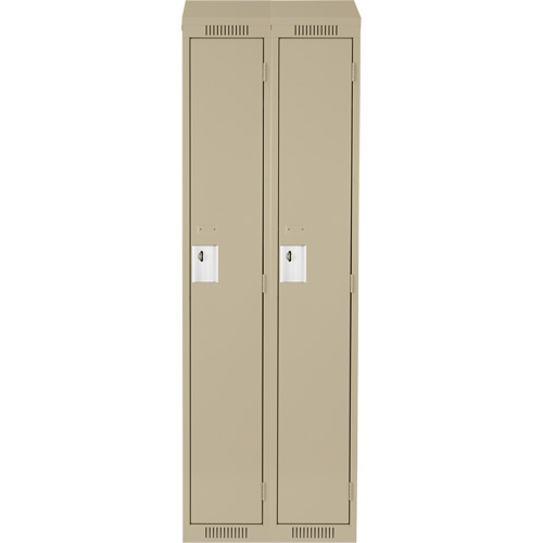 Anthony Steel Mfg. CL-S-2-18X18X72-ST_A123 Clean Line Lockers, Bank of 2, 36" x 18" x 78", Steel, Beige, Rivet (Assembled)