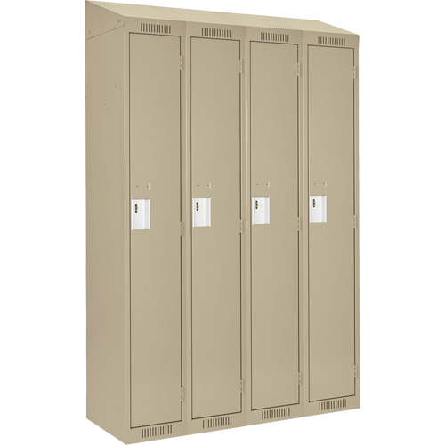 Anthony Steel Mfg. CL-S-4-18X18X72-ST_A123 Clean Line Lockers, Bank of 4, 72" x 18" x 78", Steel, Beige, Rivet (Assembled)