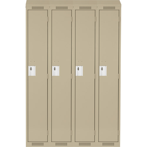 Anthony Steel Mfg. CL-S-4-18X18X72-ST_A123 Clean Line Lockers, Bank of 4, 72" x 18" x 78", Steel, Beige, Rivet (Assembled)