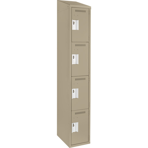 Anthony Steel Mfg. CL-Q-1-12X15X72-ST_A123 Clean Line Lockers, 4 -tier, 12" x 15" x 78", Steel, Beige, Rivet (Assembled)