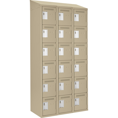 Anthony Steel Mfg. CL-L-3-15X15X72-ST-A123 Clean-Line Lockerette, 6 -tier, Bank of 3, 15" x 72" x 15", Steel