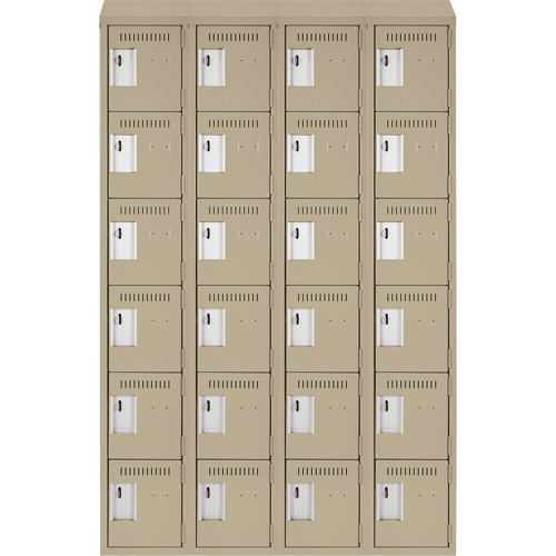 Anthony Steel Mfg. CL-L-4-15X15X72-ST-A123 Clean-Line Lockerette, 6 -tier, Bank of 4, 15" x 72" x 15", Steel