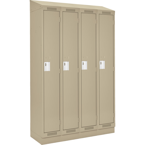 Anthony Steel Mfg. CL-S-4-121272RBST_A123 Casiers Clean Line, Bloc de 4, 48" x 12" x 82", Acier, Beige, Rivet (assembl&eacute;)