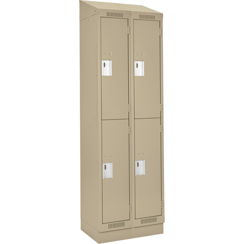 Anthony Steel Mfg. CL-D-2-121272RBST_A123 Clean Line Lockers, 2 -tier, Bank of 2, 24" x 12" x 82", Steel, Beige, Rivet (Assembled)