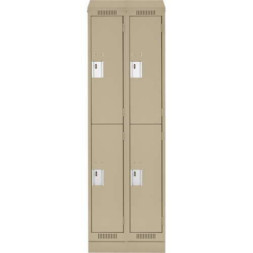 Anthony Steel Mfg. CL-D-2-121272RBST_A123 Clean Line Lockers, 2 -tier, Bank of 2, 24" x 12" x 82", Steel, Beige, Rivet (Assembled)
