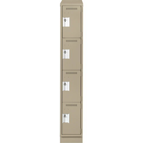 Anthony Steel Mfg. CL-Q1-12X18X72RBST_A123 Clean Line Lockers, 4 -tier, 12" x 18" x 82", Steel, Beige, Rivet (Assembled)