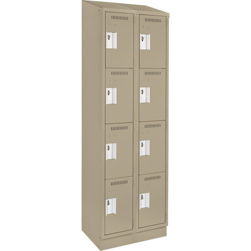 Anthony Steel Mfg. CL-Q-2-121572RBST_A123 Clean Line Lockers, 4 -tier, Bank of 2, 24" x 15" x 82", Steel, Beige, Rivet (Assembled)
