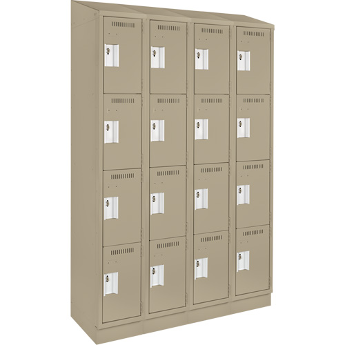 Anthony Steel Mfg. CL-Q-4-121572RBST_A123 Clean Line Lockers, 4 -tier, Bank of 4, 48" x 15" x 82", Steel, Beige, Rivet (Assembled)