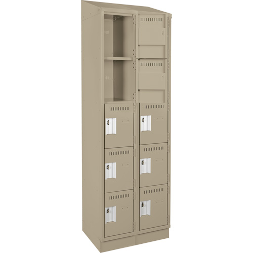 Anthony Steel Mfg. CL-5-2-121272RBST_A123 Assembled Clean Line Personal Effects Lockers, 5 -tier, Bank of 2, 12" x 82" x 24", Steel