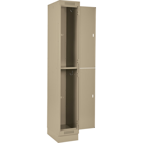 Anthony Steel Mfg. CL-D-4-18X18X72-RB_A123 Clean Line Lockers, 2 -tier, Bank of 4, 72" x 18" x 76", Steel, Beige, Rivet (Assembled)